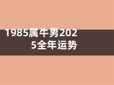 1985属牛男2025全年运势
