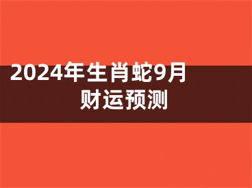 2024年生肖蛇9月财运预测