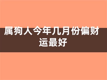 属狗人今年几月份偏财运最好
