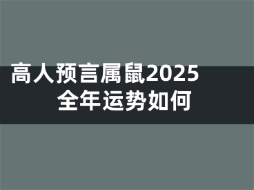 高人预言属鼠2025全年运势如何