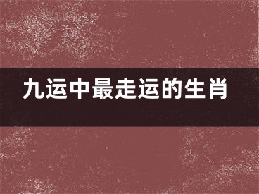 九运中最走运的生肖