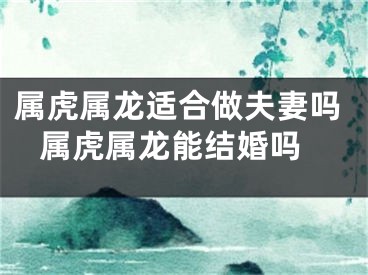 属虎属龙适合做夫妻吗 属虎属龙能结婚吗