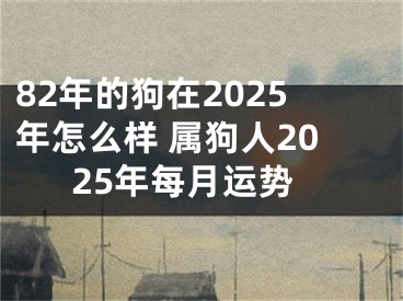 82年的狗在2025年怎么样 属狗人2025年每月运势