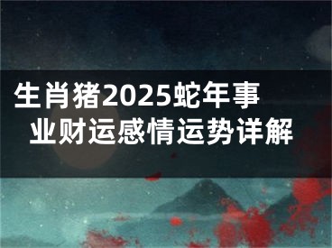 生肖猪2025蛇年事业财运感情运势详解