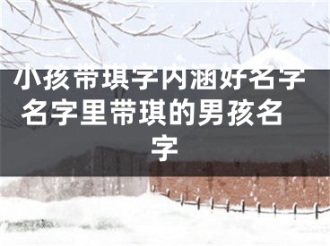 小孩带琪字内涵好名字 名字里带琪的男孩名字