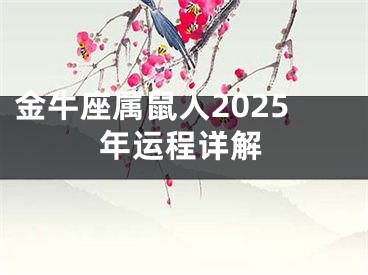 金牛座属鼠人2025年运程详解