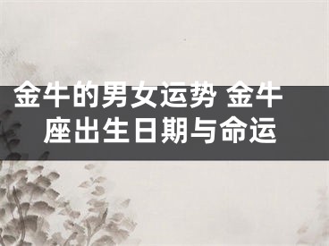 金牛的男女运势 金牛座出生日期与命运