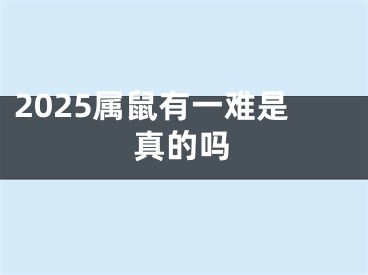 2025属鼠有一难是真的吗