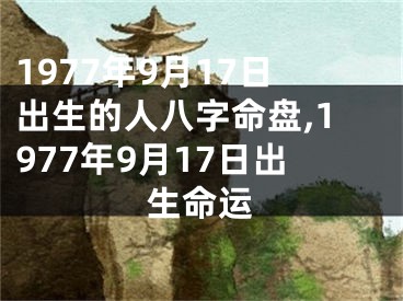 1977年9月17日出生的人八字命盘,1977年9月17日出生命运