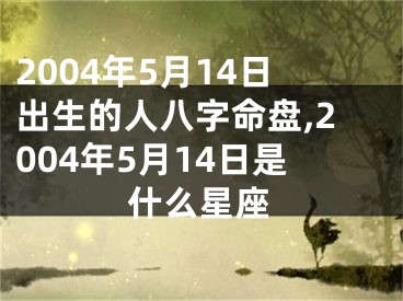 2004年5月14日出生的人八字命盘,2004年5月14日是什么星座