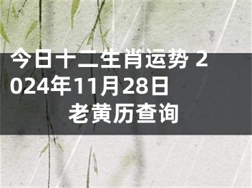 今日十二生肖运势 2024年11月28日老黄历查询