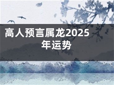 高人预言属龙2025年运势