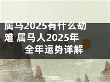 属马2025有什么劫难 属马人2025年全年运势详解