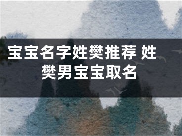 宝宝名字姓樊推荐 姓樊男宝宝取名