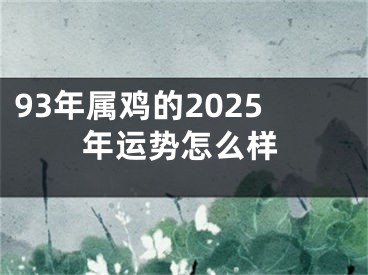 93年属鸡的2025年运势怎么样