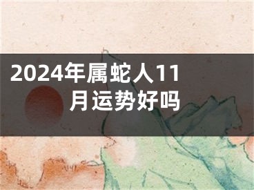 2024年属蛇人11月运势好吗