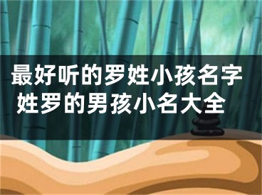 最好听的罗姓小孩名字 姓罗的男孩小名大全