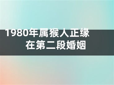 1980年属猴人正缘在第二段婚姻