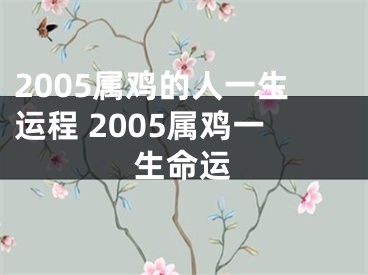 2005属鸡的人一生运程 2005属鸡一生命运