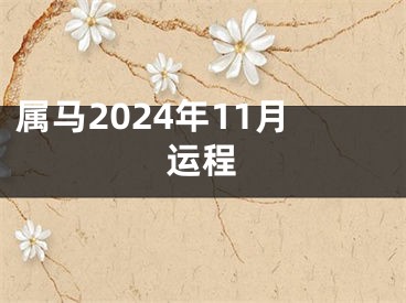 属马2024年11月运程
