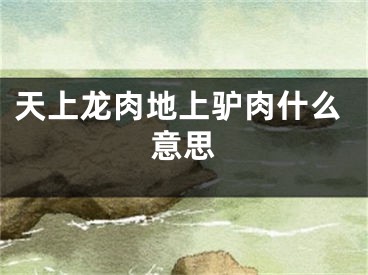 天上龙肉地上驴肉什么意思