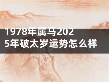 1978年属马2025年破太岁运势怎么样