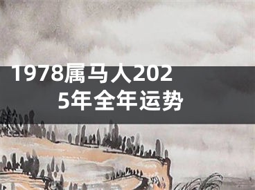 1978属马人2025年全年运势