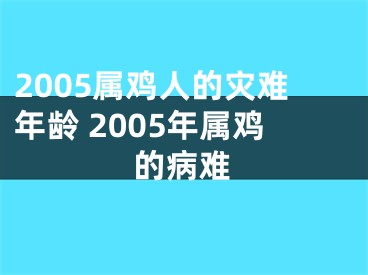 2005属鸡人的灾难年龄 2005年属鸡的病难