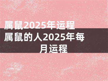 属鼠2025年运程 属鼠的人2025年每月运程