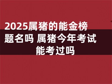 2025属猪的能金榜题名吗 属猪今年考试能考过吗