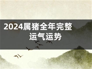 2024属猪全年完整运气运势