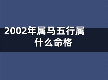 2002年属马五行属什么命格