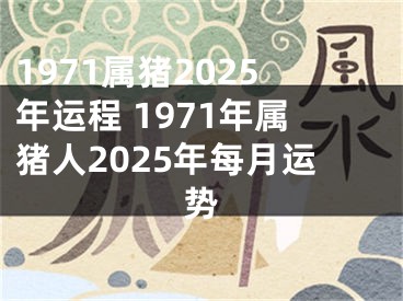 1971属猪2025年运程 1971年属猪人2025年每月运势