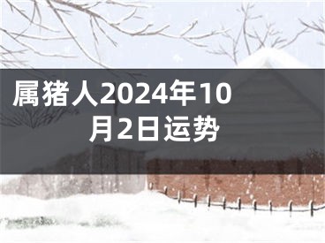 属猪人2024年10月2日运势