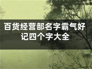 百货经营部名字霸气好记四个字大全