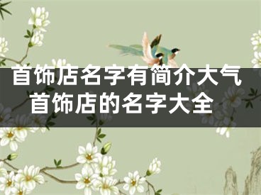 首饰店名字有简介大气 首饰店的名字大全