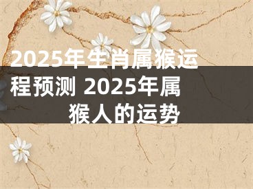2025年生肖属猴运程预测 2025年属猴人的运势