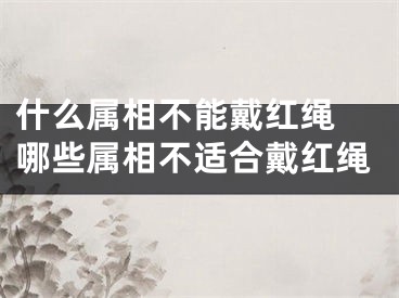 什么属相不能戴红绳 哪些属相不适合戴红绳