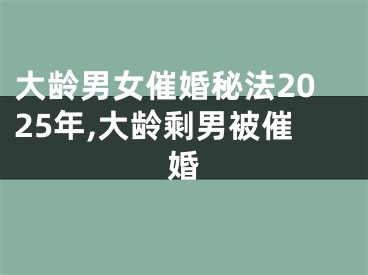 大龄男女催婚秘法2025年,大龄剩男被催婚