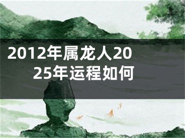 2012年属龙人2025年运程如何