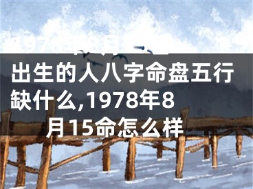 1978年8月15日出生的人八字命盘五行缺什么,1978年8月15命怎么样