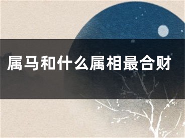 属马和什么属相最合财