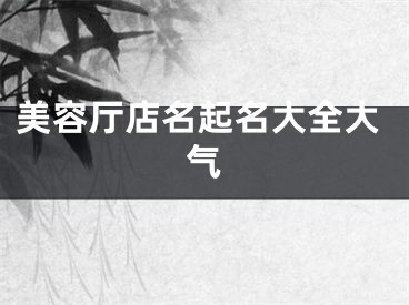 美容厅店名起名大全大气