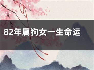 82年属狗女一生命运