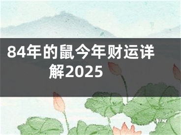 84年的鼠今年财运详解2025