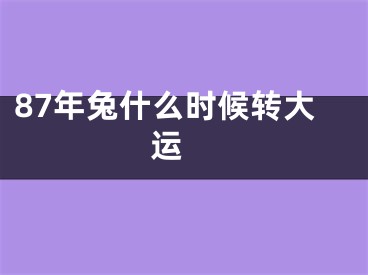87年兔什么时候转大运 
