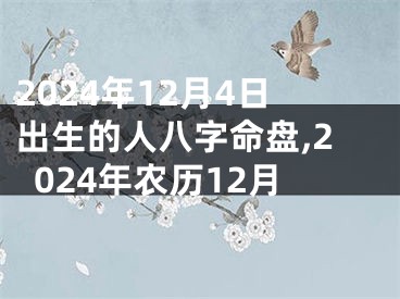 2024年12月4日出生的人八字命盘,2024年农历12月