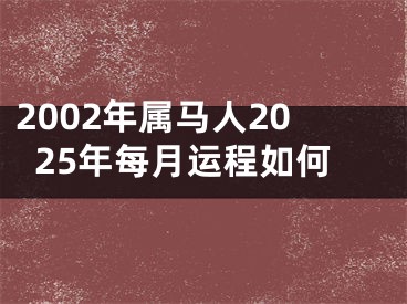 2002年属马人2025年每月运程如何