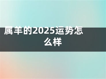 属羊的2025运势怎么样