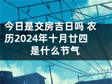 今日是交房吉日吗 农历2024年十月廿四是什么节气